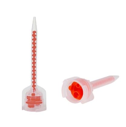 Cмесительные насадки (канюли) стоматологические New Temporary Crown Tip S142 (10:1) с красной спиралью, 50 шт.