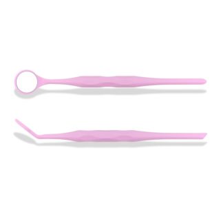Ультраяркое родиевое стоматологическое зеркало с ручкой RELAX FS ULTRA №4, 22мм, цвет розовый (HAHNENKRATT, Германия)